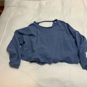 Blue Aerie Open Back Sweatshirt